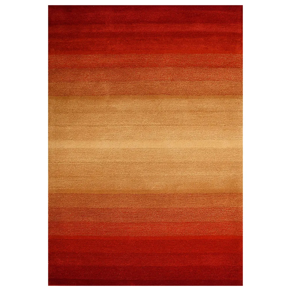 Gradient Effect Orange & Yellow Coloured Hand Tufted Rectangular Wool Carpet 3X5