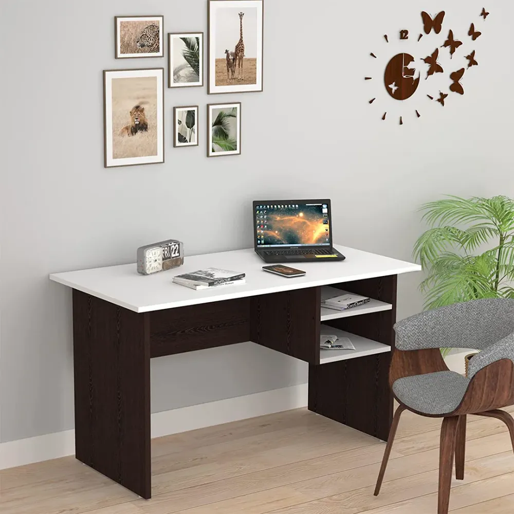 WallMantra Grady Writing Table in Wenge & White Finish