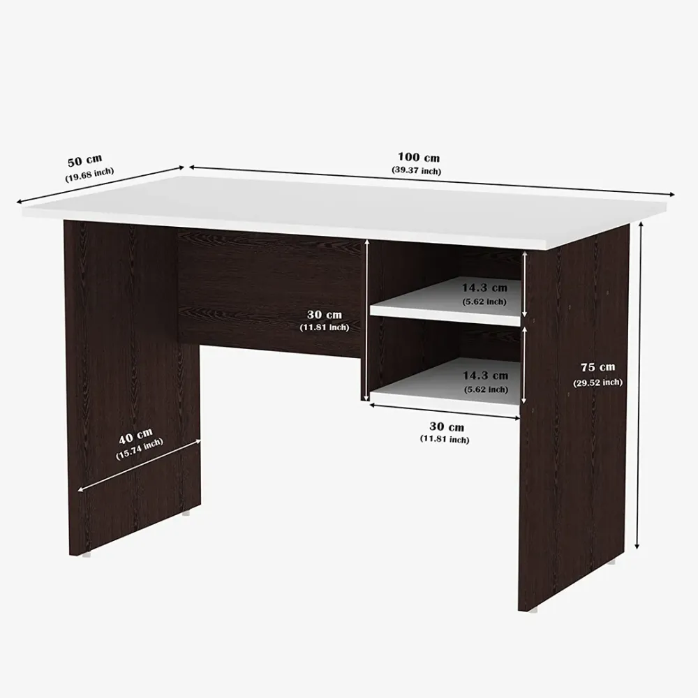 WallMantra Grady Writing Table in Wenge & White Finish