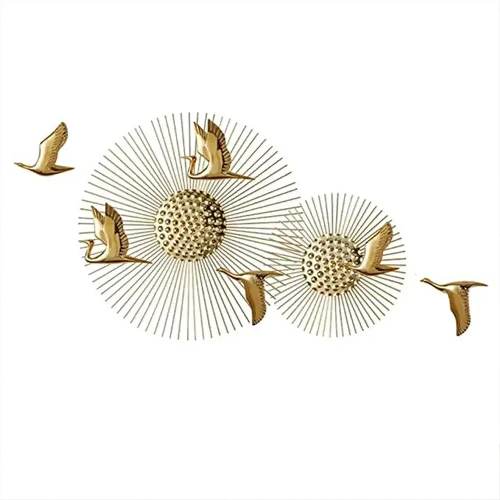 Grand Bird-inspired Metal Wall Art / Premium Wall Decor for Living Room- Golden