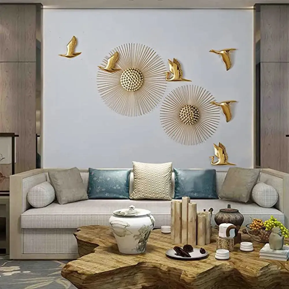 Grand Bird-inspired Metal Wall Art / Premium Wall Decor for Living Room- Golden