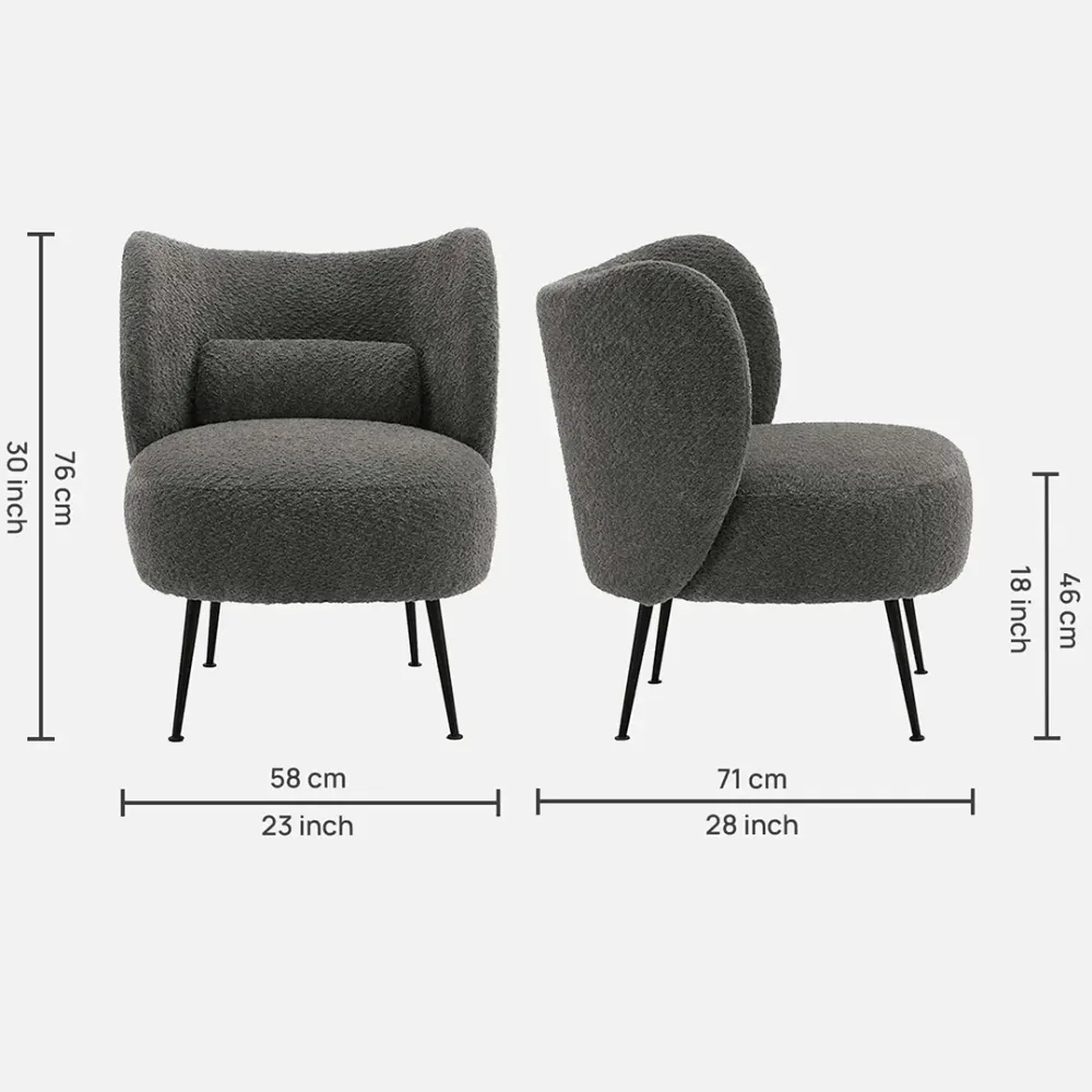 Graphite Elegant Lounge Chair Single