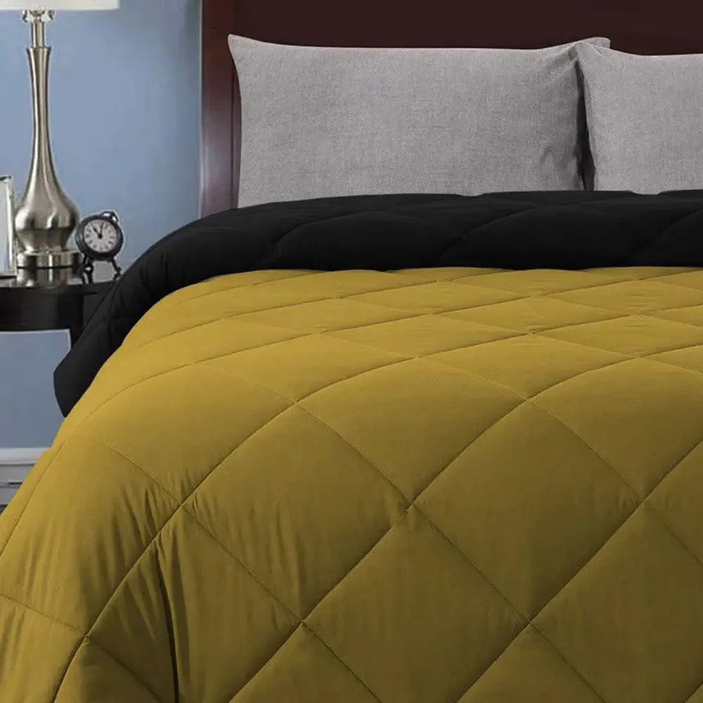 Green & Black Quilted Double Bed Comforter