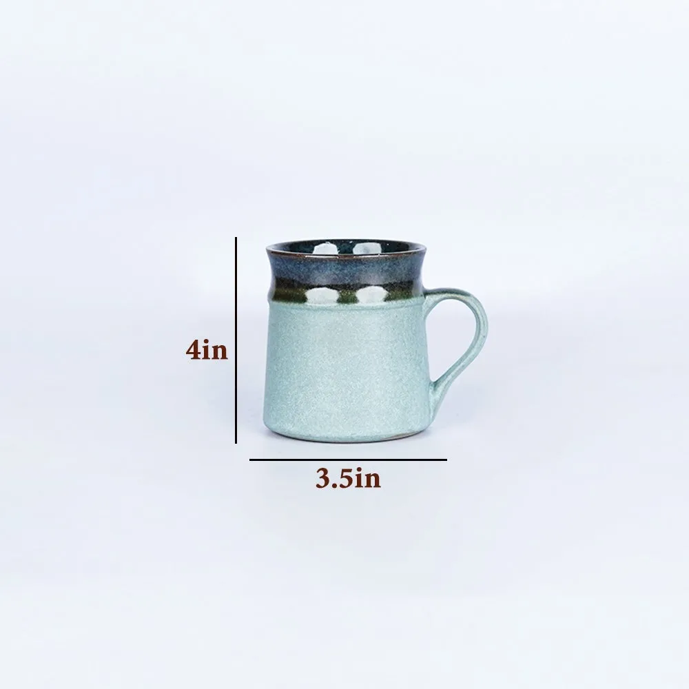 Green Bordered Crafted Ceramic Tea/Coffee Mugs Single Piece