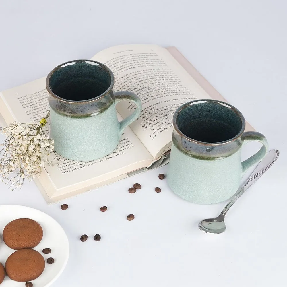 Green Bordered Crafted Ceramic Tea/Coffee Mugs Single Piece