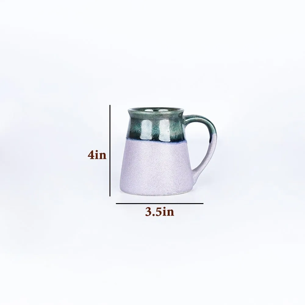 Green Bordered Lavender Mugs Single Piece