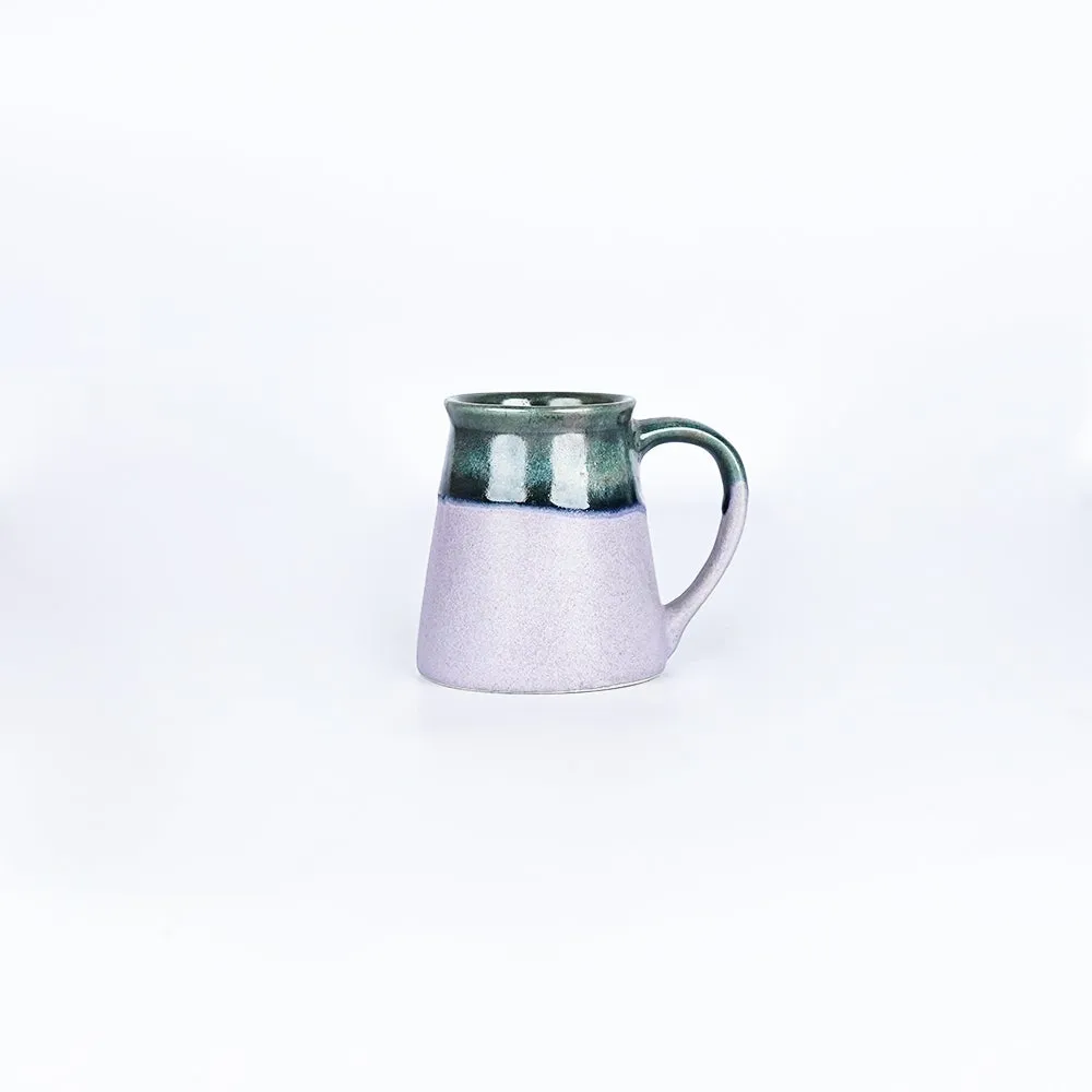 Green Bordered Lavender Mugs Single Piece