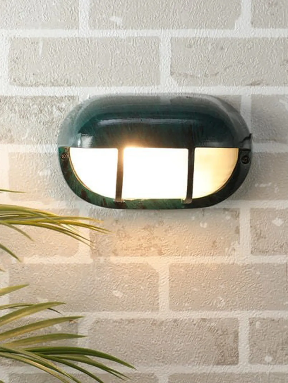 Green Bulkhead Wall Light Fixture