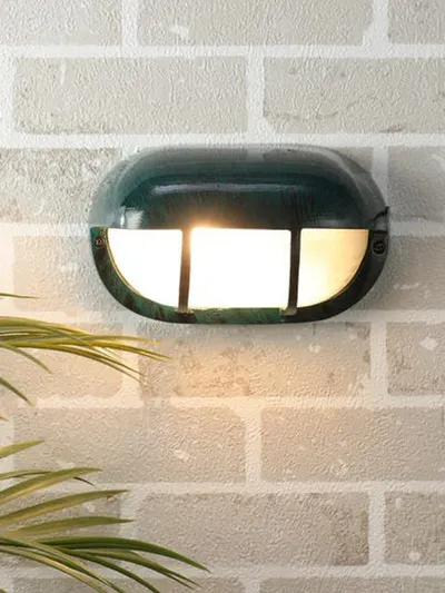 Green Bulkhead Wall Light Fixture