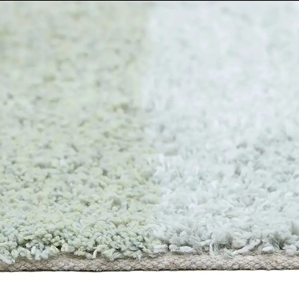 Green Checkered Cotton Soft Bathmat (40 x 60) cm