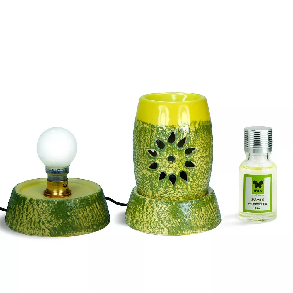 Green Electric Vaporizer With 15 ml Aroma Oil ( Amber Rose / Lavender / Ocean Dream / Jasmine) JASMINE