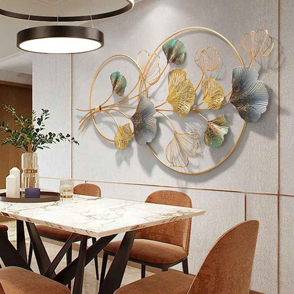 Green & Golden Entwined Wild Petals Metal Wall Art