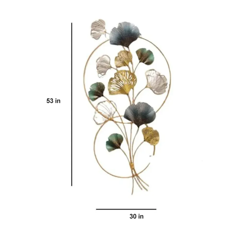 Green & Golden Entwined Wild Petals Metal Wall Art