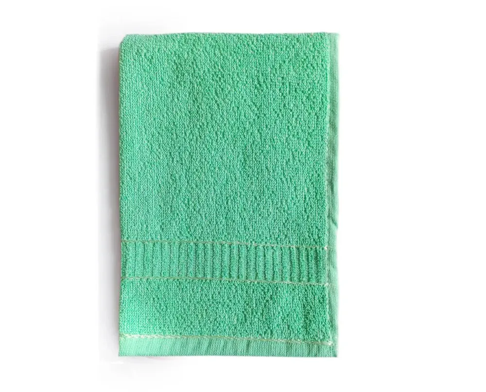 Green Hand Towels (Set of 6) with Track Border by Lushomes