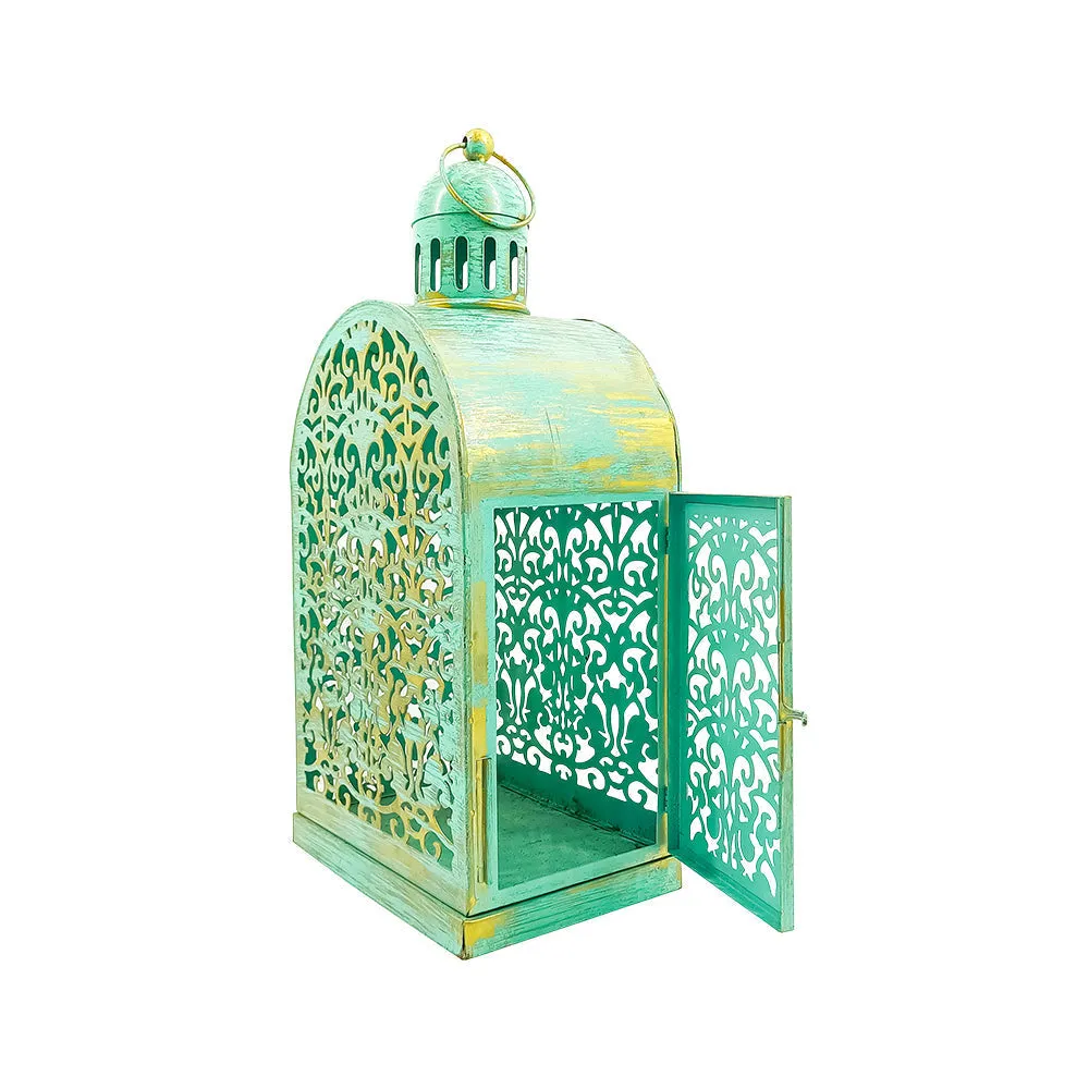 Green Intricately Craved Designer Lantern Single Piece
