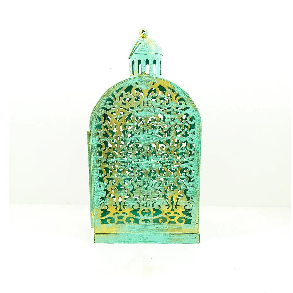 Green Intricately Craved Designer Lantern Single Piece