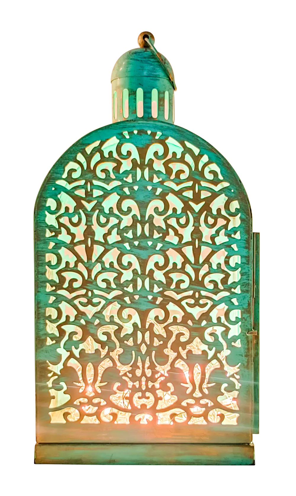 Green Intricately Craved Designer Lantern Single Piece