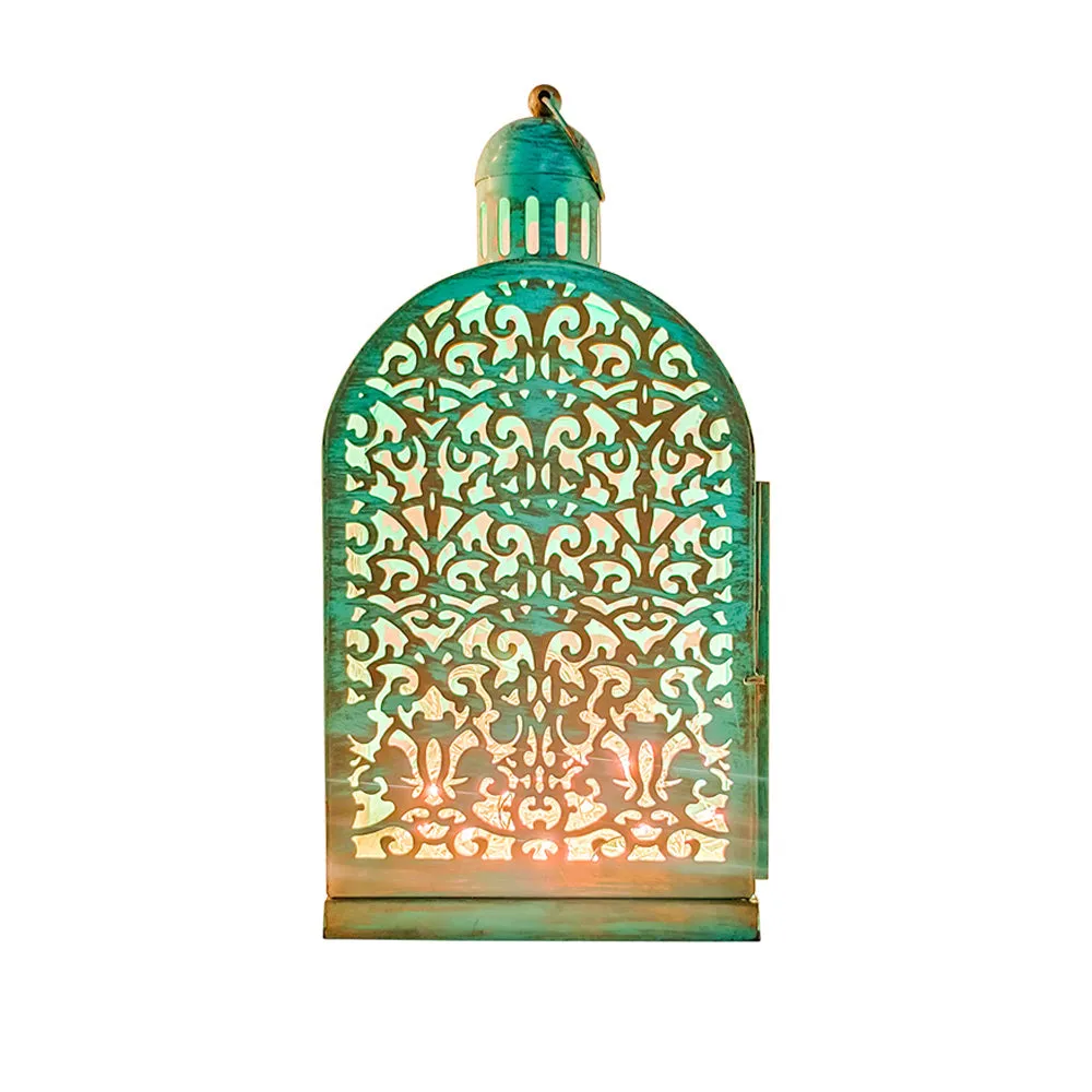 Green Intricately Craved Designer Lantern Single Piece