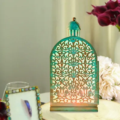Green Intricately Craved Designer Lantern