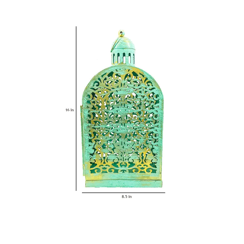 Green Intricately Craved Designer Lantern Single Piece