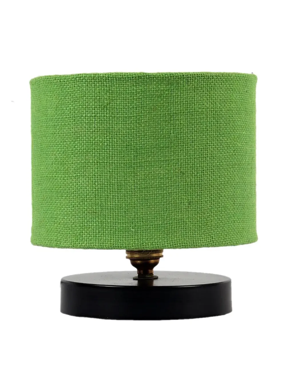 Green Jute Table Lamp with Iron Base