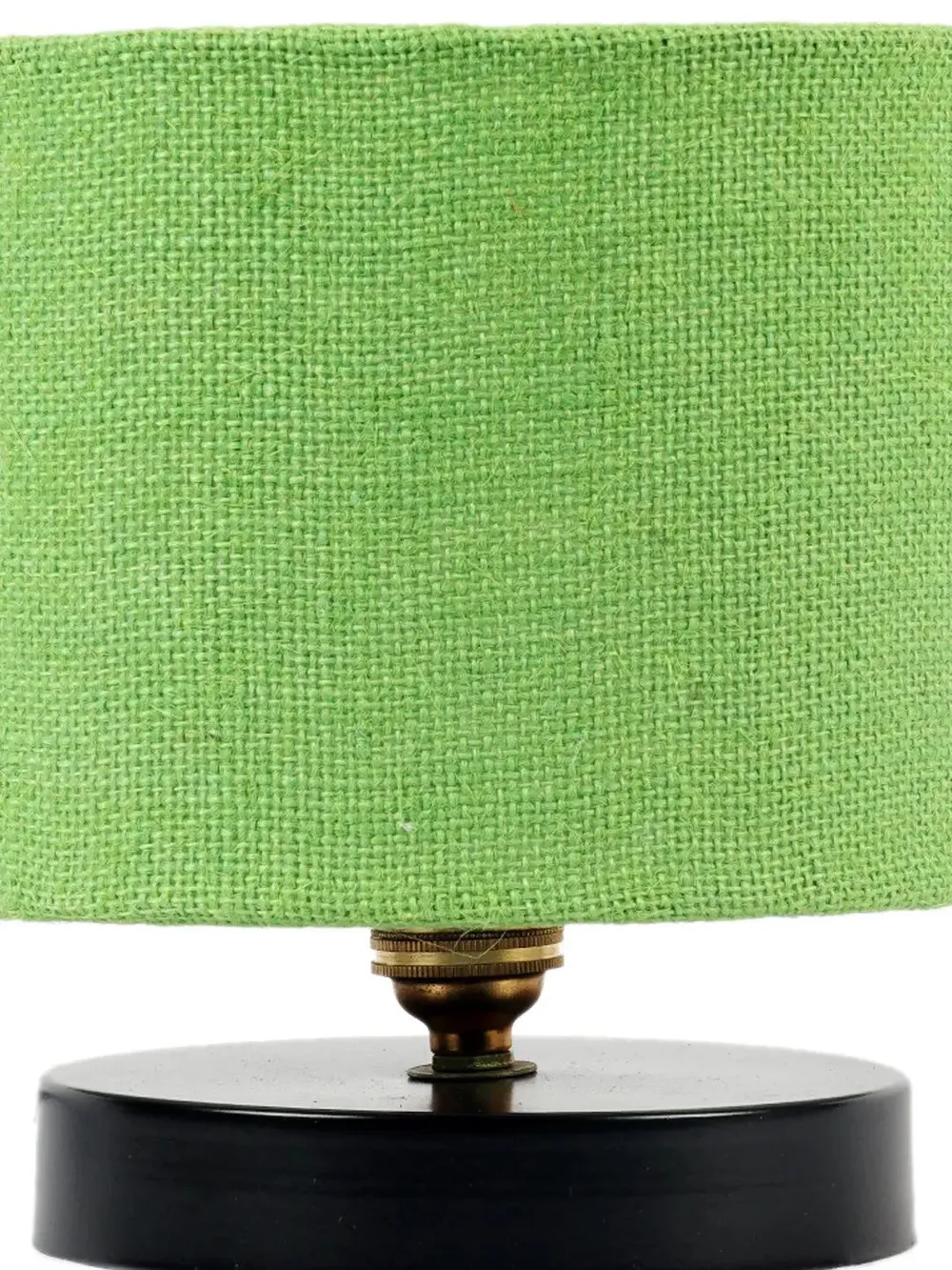 Green Jute Table Lamp with Iron Base