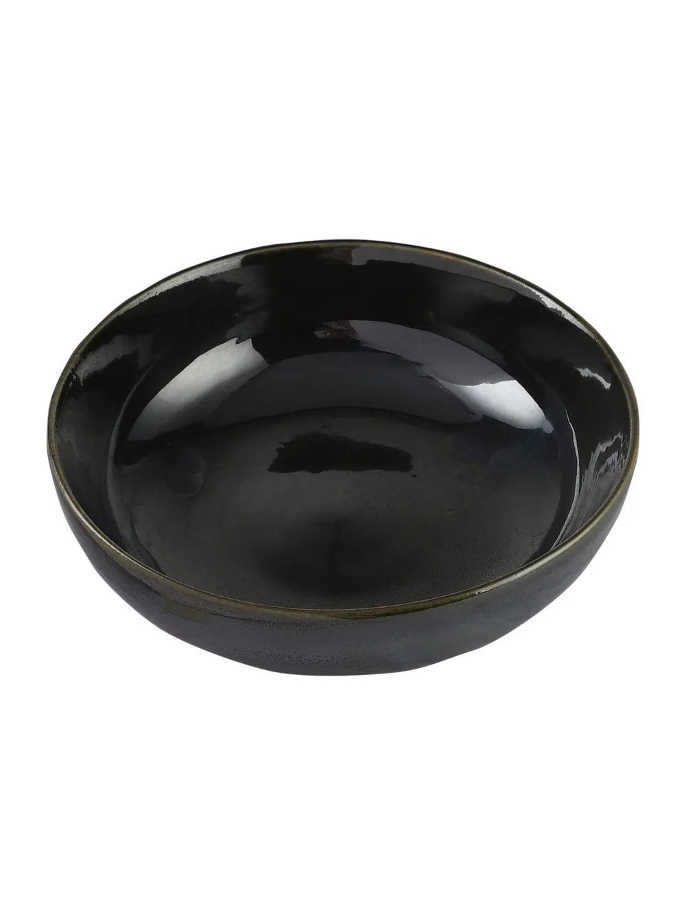 Green Large Ceramic Stoneware Bowl Set Of 2