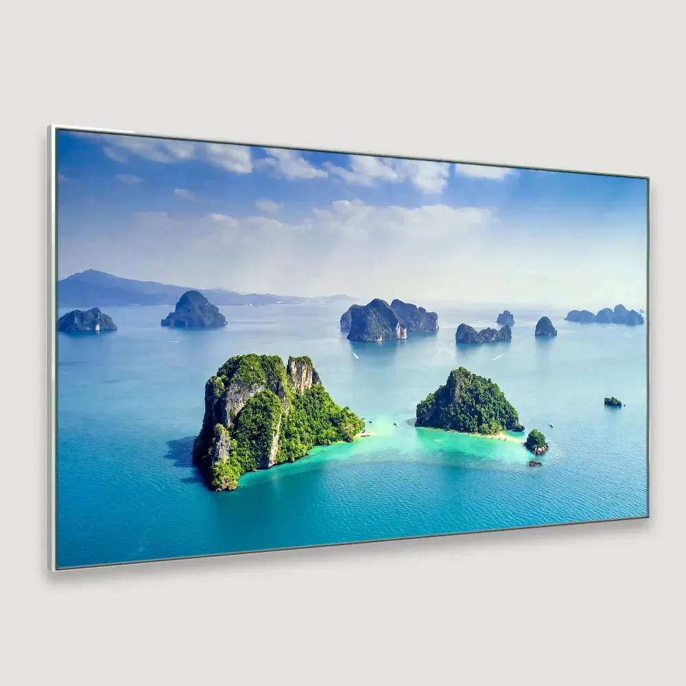 Green Lush Tropical Island Phuket Framed Wall Art With Floating Frame