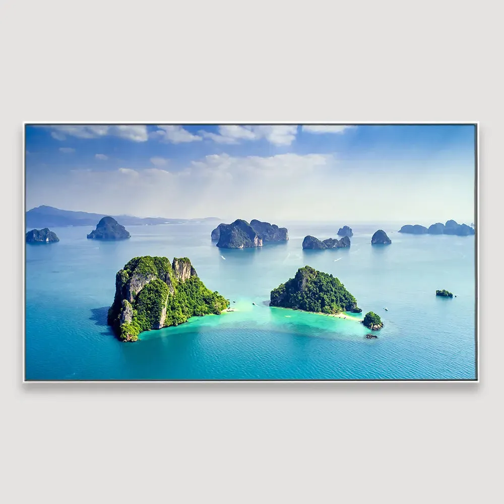 Green Lush Tropical Island Phuket Framed Wall Art With Floating Frame