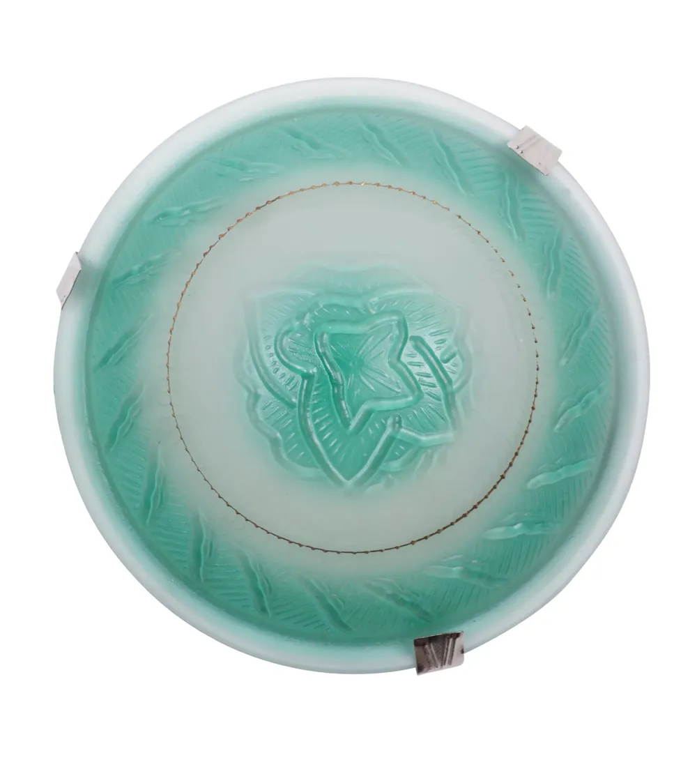 Green Rose Textured Flush Mount Light