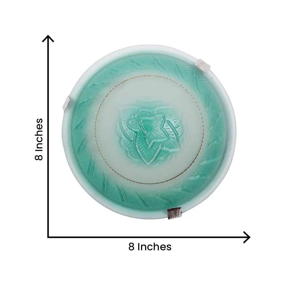 Green Rose Textured Flush Mount Light