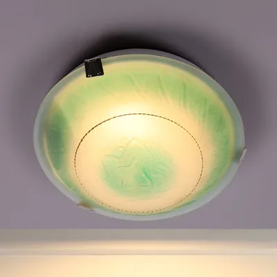 Green Rose Textured Flush Mount Light