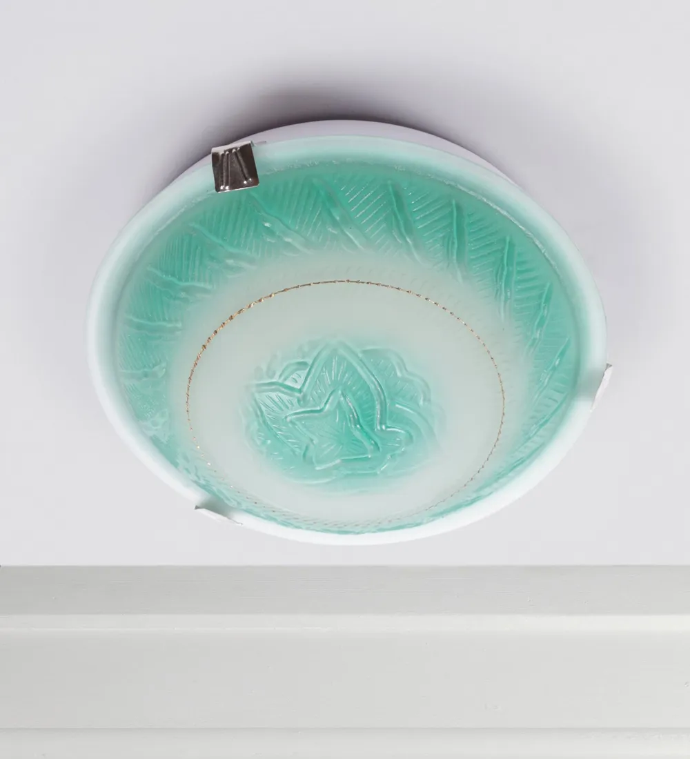 Green Rose Textured Flush Mount Light