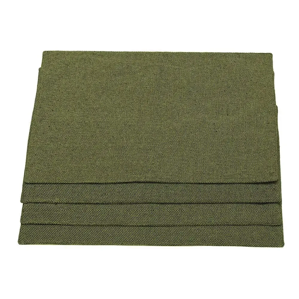 Green Textured Classic Polyester Placemat Set Of 4