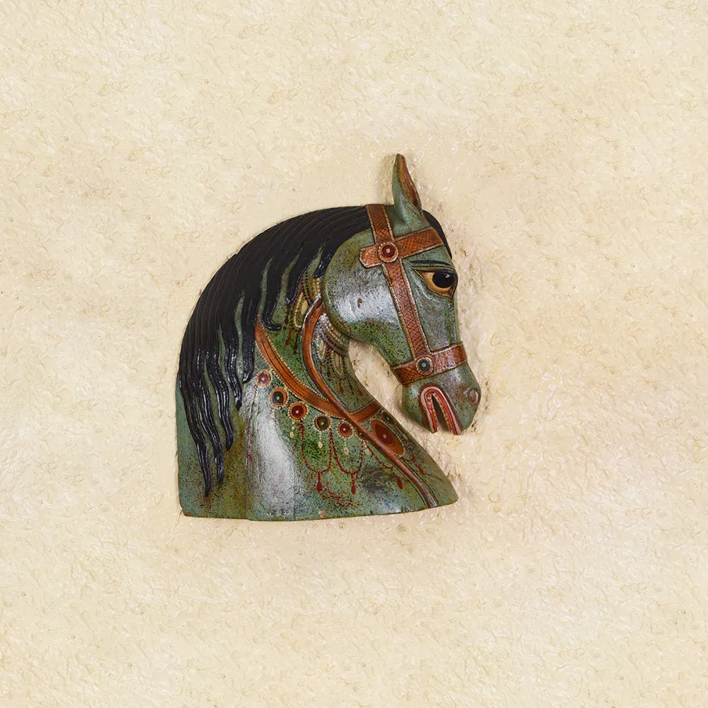 Green Toned Modern Horse Face Table Decor