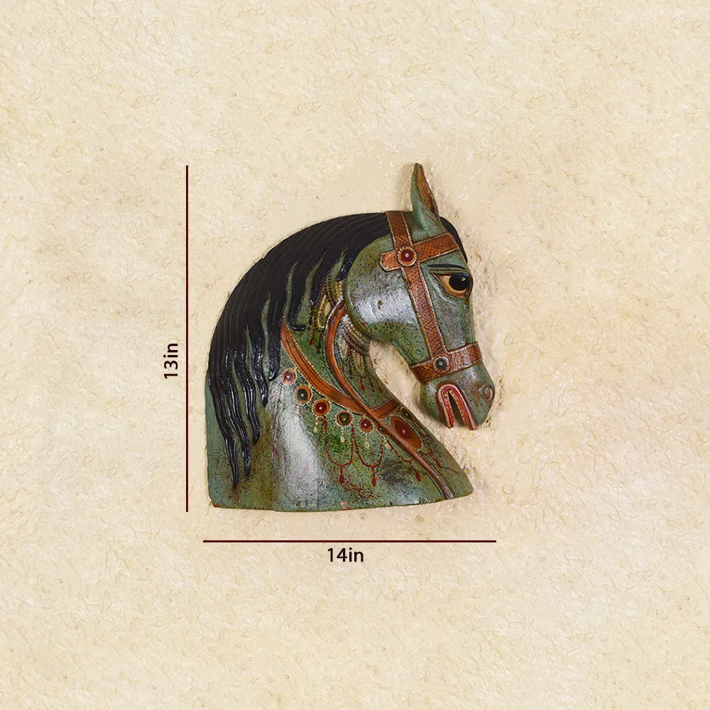 Green Toned Modern Horse Face Table Decor