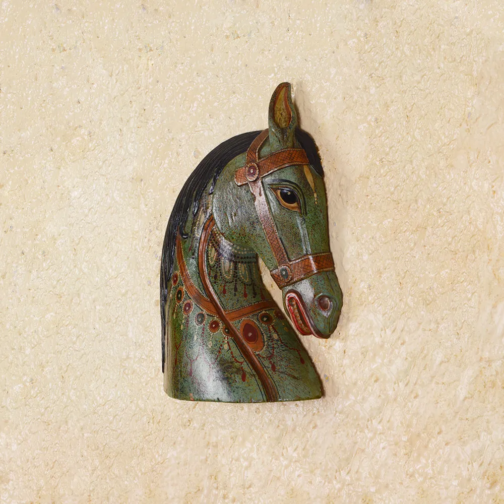 Green Toned Modern Horse Face Table Decor