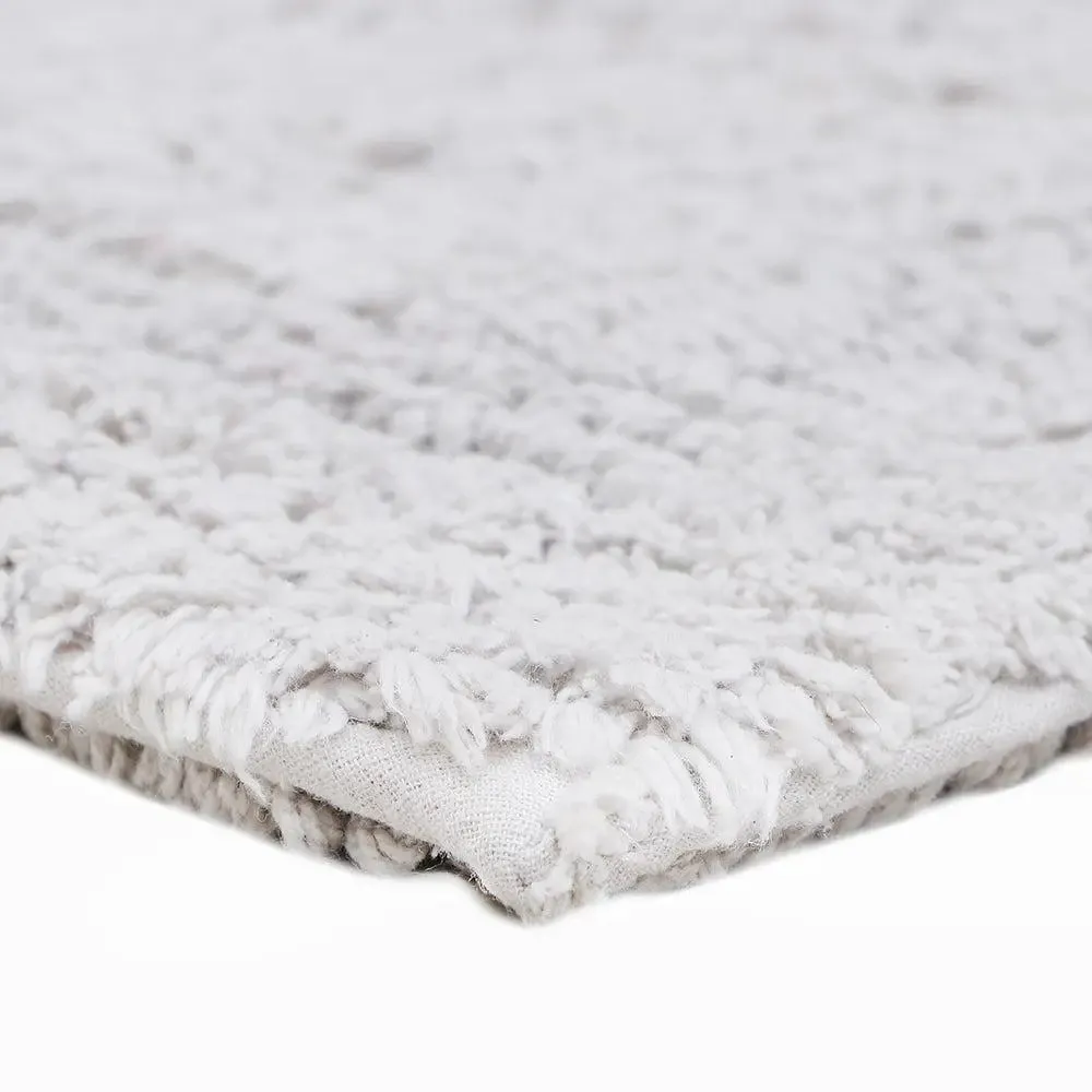 Grey Bordered Cotton Bath Runner (50 x 150) cm Single Piece
