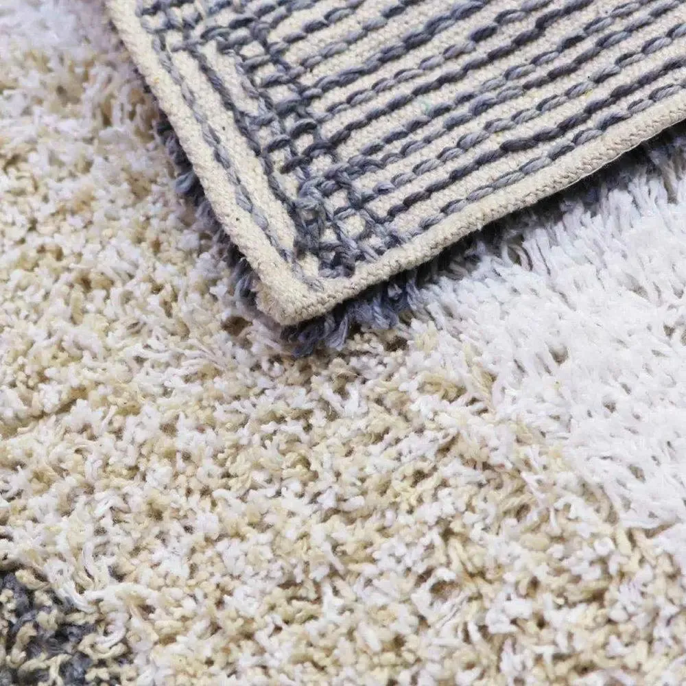 Grey Checkered Cotton Soft Bathmat (35 x 50) cm