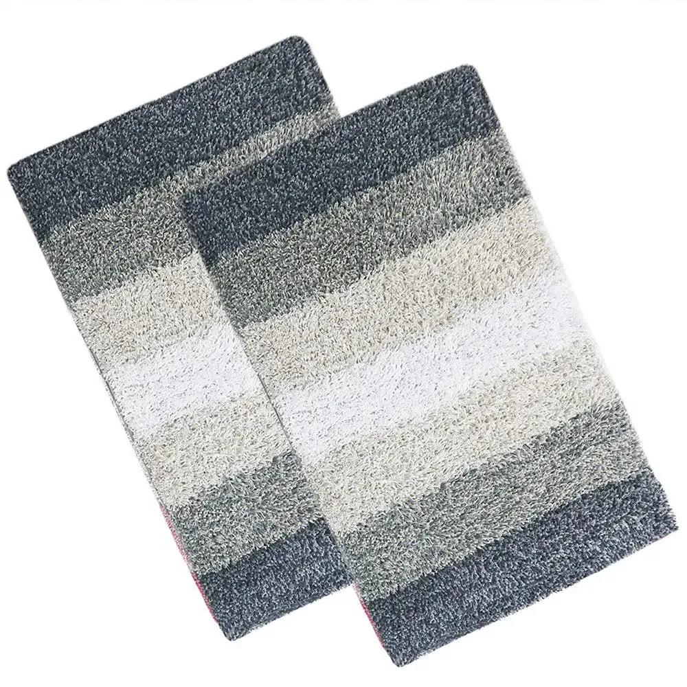 Grey Checkered Cotton Soft Bathmat (35 x 50) cm