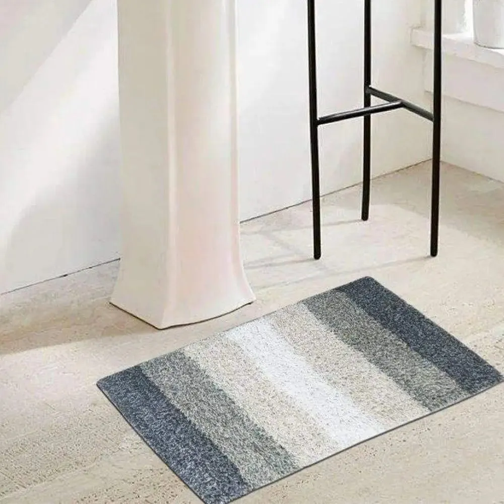 Grey Checkered Cotton Soft Bathmat (35 x 50) cm