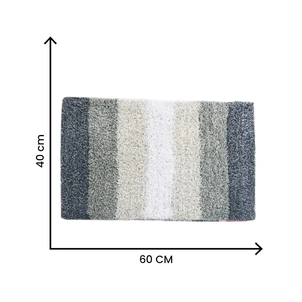 Grey Checkered Cotton Soft Bathmat (40 x 60) cm
