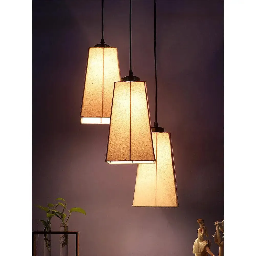 Grey Cotton Pyramid Cluster Hanging Lamp
