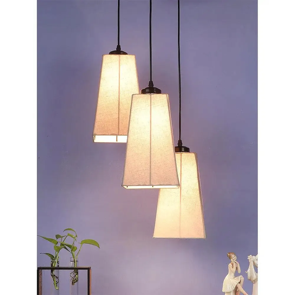 Grey Cotton Pyramid Cluster Hanging Lamp