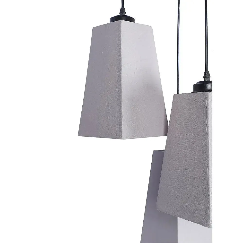 Grey Cotton Pyramid Cluster Hanging Lamp