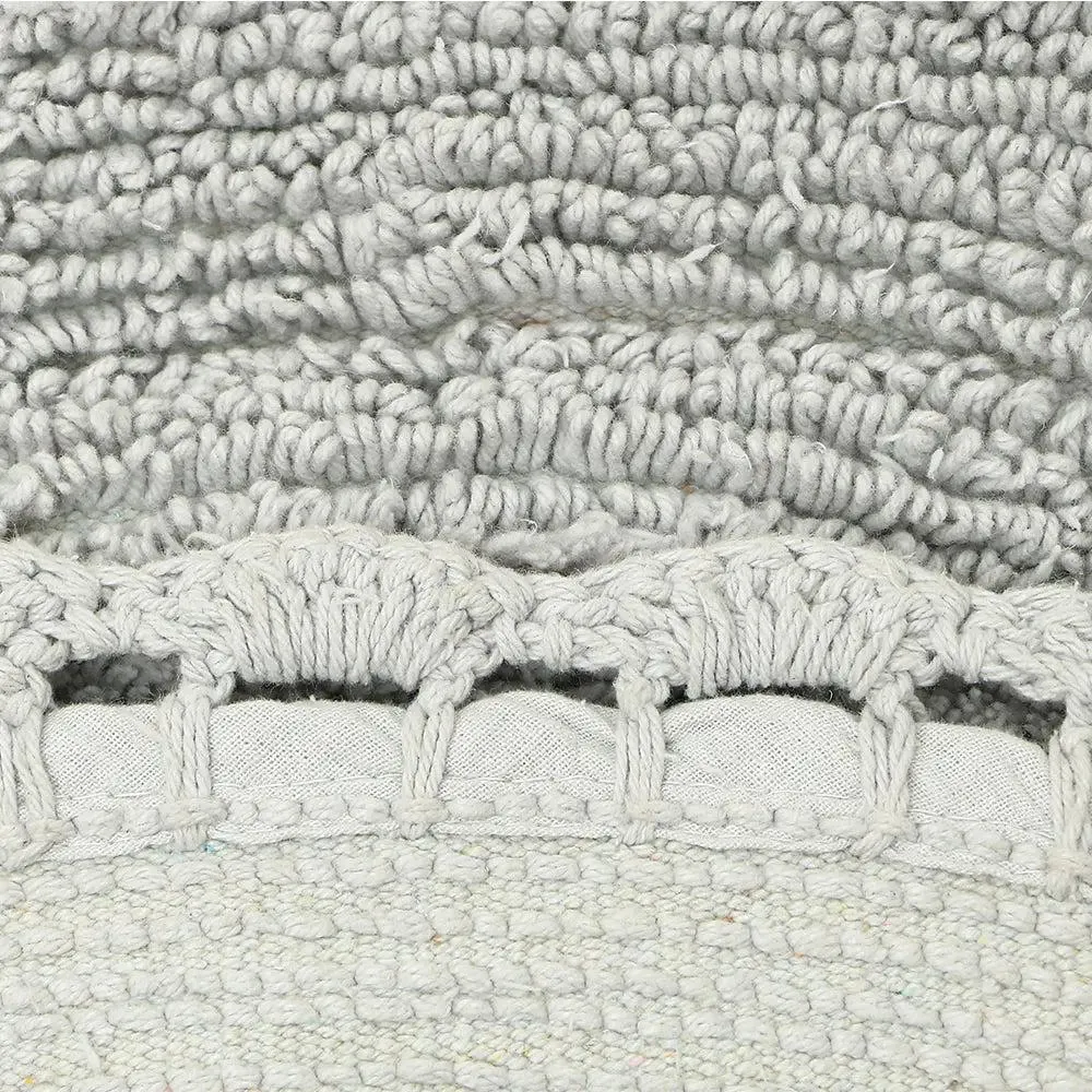 Grey Cotton Soft Round Bathmat 90 cm Single Piece