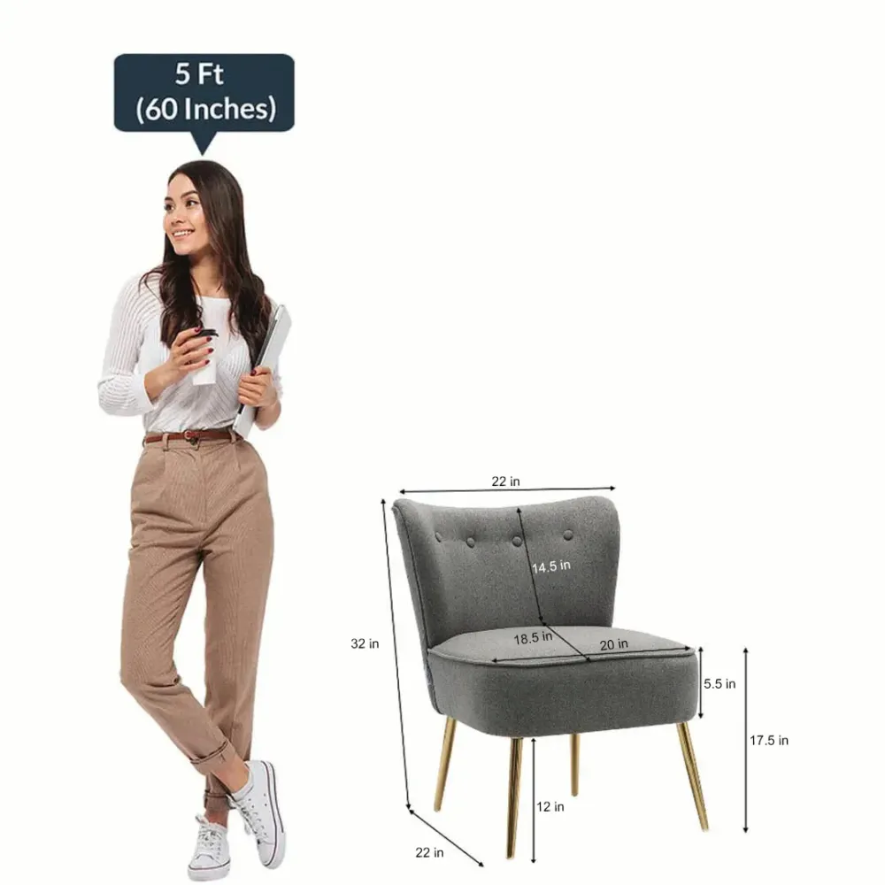 Grey Deep Cushioning Comfy Velvet Lounge Chair