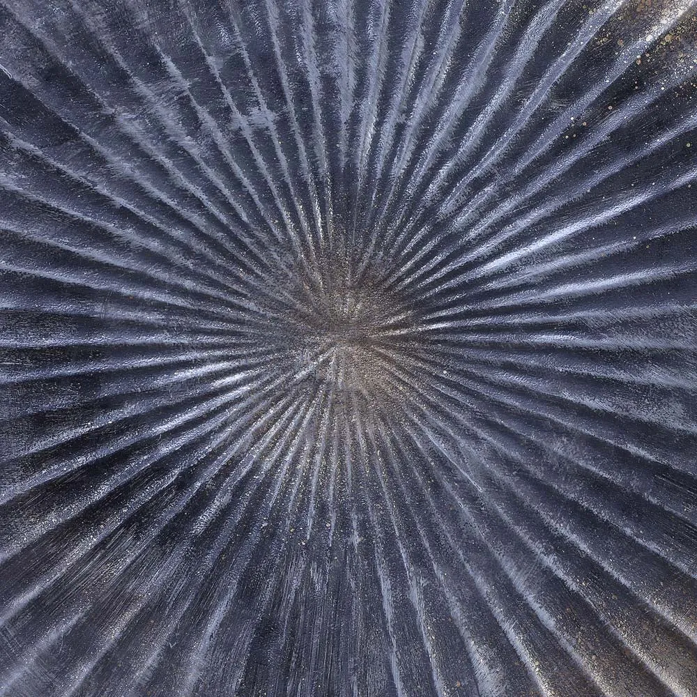 Grey & Gold Foil Motif Hammered Metal Decorative Wall Plates Set Of 3