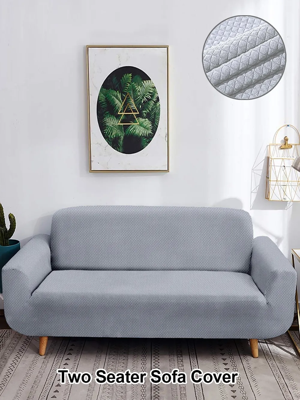 Grey Jacquard Sofa Cover Pack of 1 One Seater Sofa Slipcover