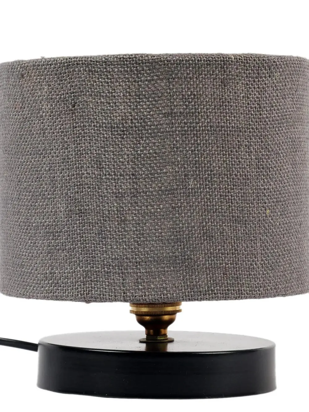 Grey Jute Table Lamp with Iron Base